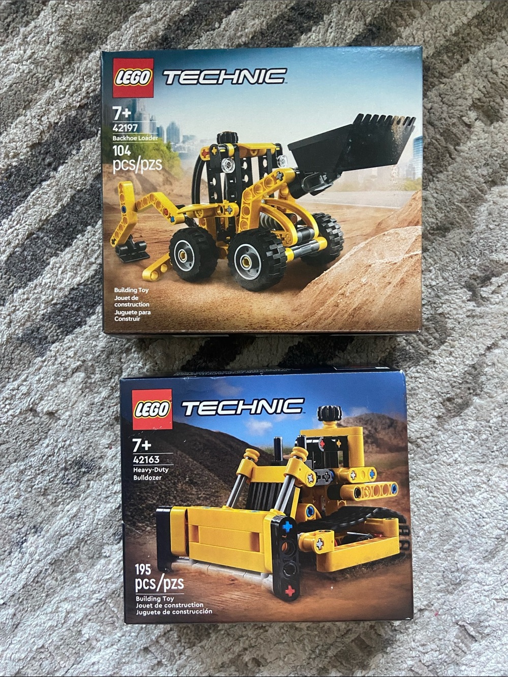 LEGO Technic Yellow Backhoe Loader & Bulldozer Set Duo